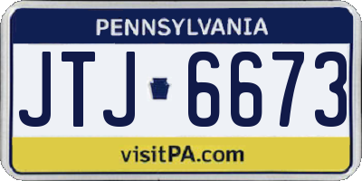 PA license plate JTJ6673