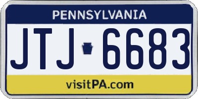 PA license plate JTJ6683