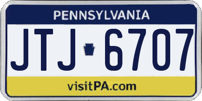 PA license plate JTJ6707