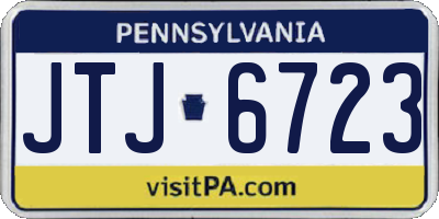 PA license plate JTJ6723