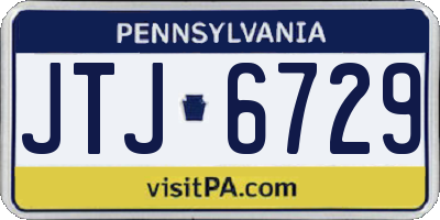 PA license plate JTJ6729