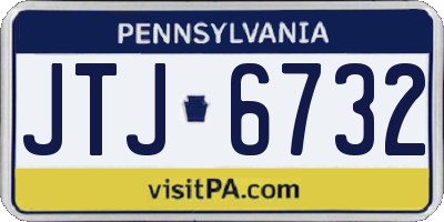 PA license plate JTJ6732