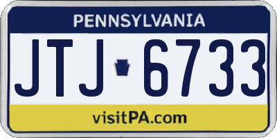 PA license plate JTJ6733