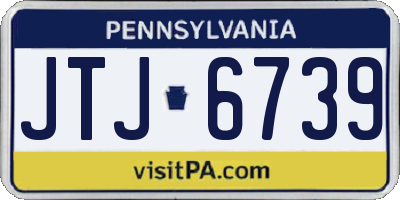 PA license plate JTJ6739