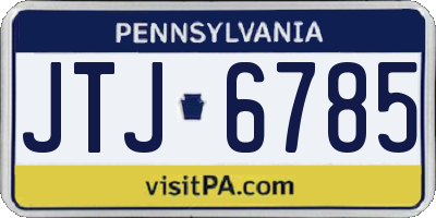 PA license plate JTJ6785