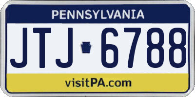 PA license plate JTJ6788