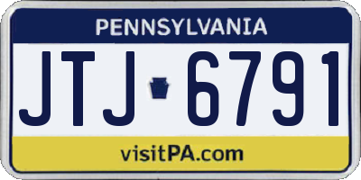 PA license plate JTJ6791