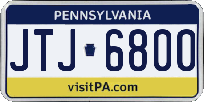 PA license plate JTJ6800