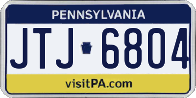 PA license plate JTJ6804