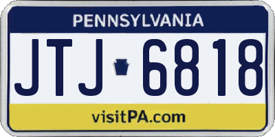 PA license plate JTJ6818