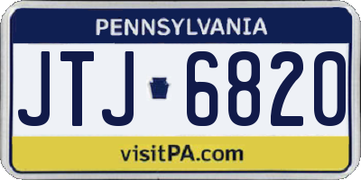 PA license plate JTJ6820