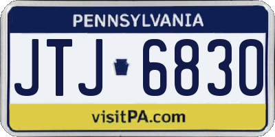 PA license plate JTJ6830