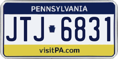 PA license plate JTJ6831
