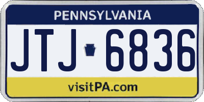 PA license plate JTJ6836