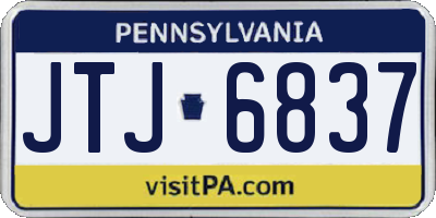 PA license plate JTJ6837