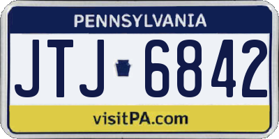 PA license plate JTJ6842