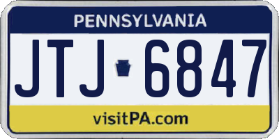 PA license plate JTJ6847