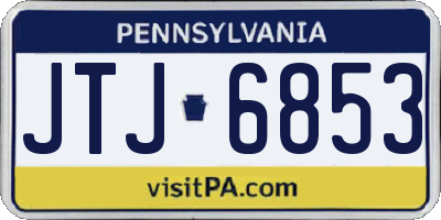 PA license plate JTJ6853