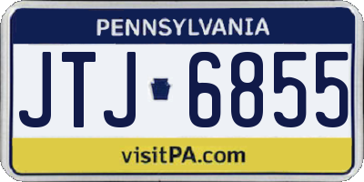 PA license plate JTJ6855