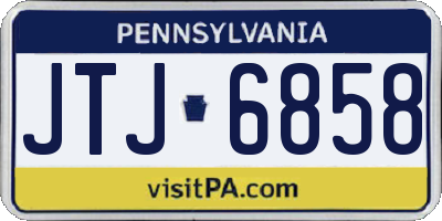 PA license plate JTJ6858