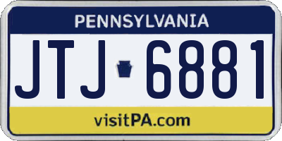 PA license plate JTJ6881