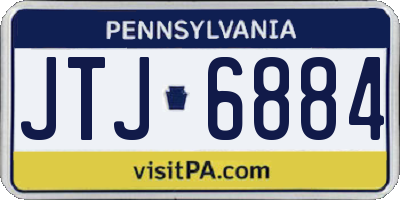 PA license plate JTJ6884