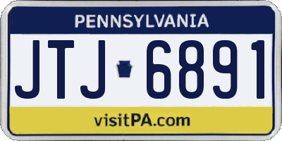 PA license plate JTJ6891