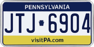 PA license plate JTJ6904