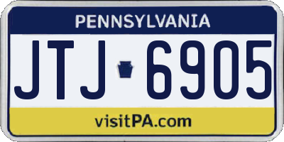 PA license plate JTJ6905