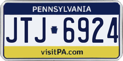 PA license plate JTJ6924