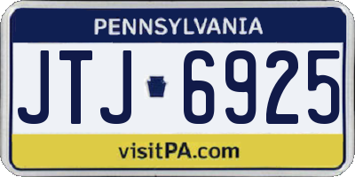 PA license plate JTJ6925