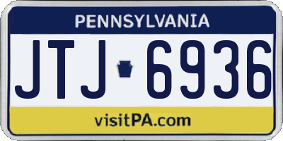 PA license plate JTJ6936