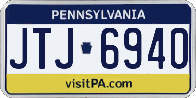 PA license plate JTJ6940