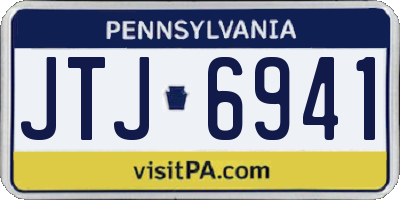 PA license plate JTJ6941