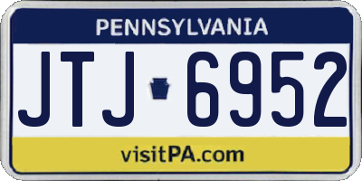 PA license plate JTJ6952