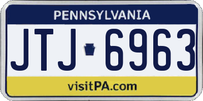 PA license plate JTJ6963