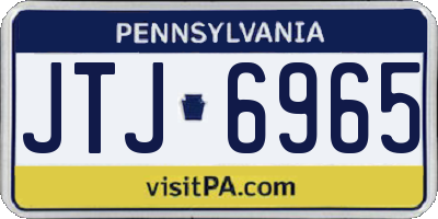PA license plate JTJ6965