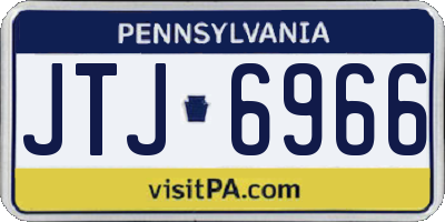 PA license plate JTJ6966