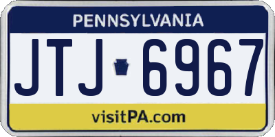 PA license plate JTJ6967