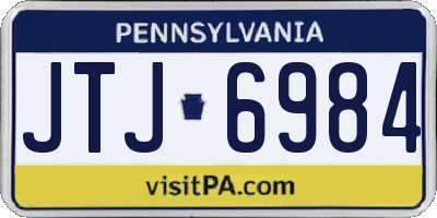 PA license plate JTJ6984