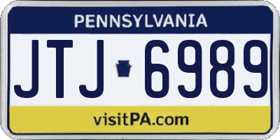 PA license plate JTJ6989