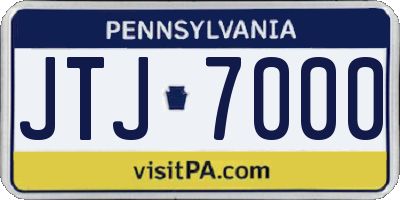 PA license plate JTJ7000