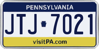 PA license plate JTJ7021