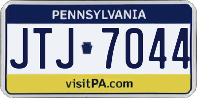 PA license plate JTJ7044