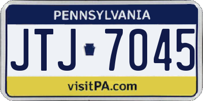 PA license plate JTJ7045