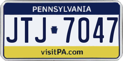 PA license plate JTJ7047