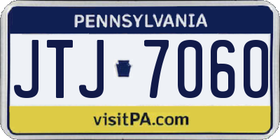 PA license plate JTJ7060