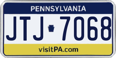 PA license plate JTJ7068