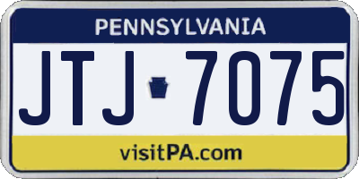 PA license plate JTJ7075