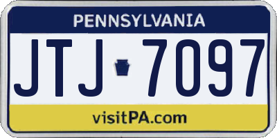 PA license plate JTJ7097